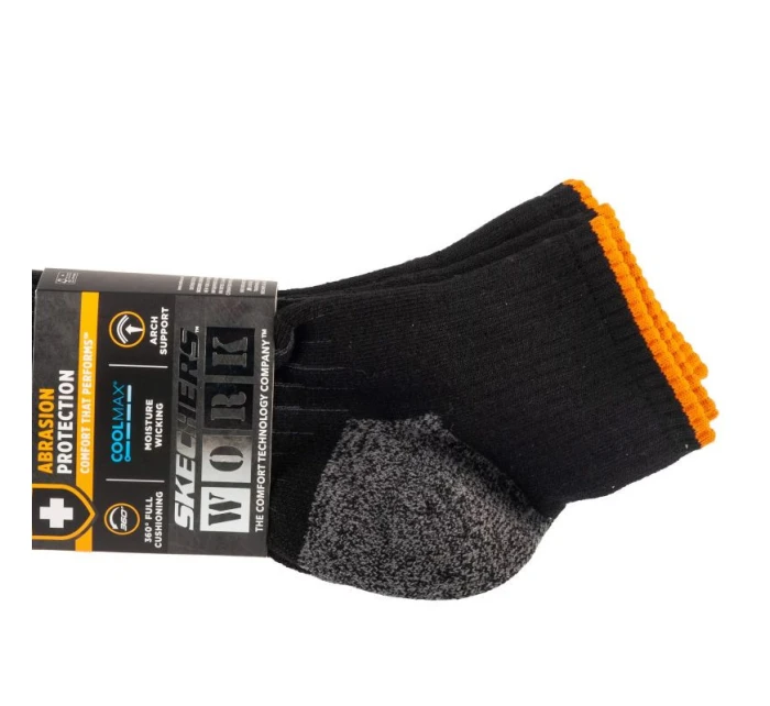 Skechers 3ks Pánské pracovní ponožky S115423-BLK Black 41-46 Skechers 3ks Pánské pracovní ponožky S115423-BLK Black 41-46