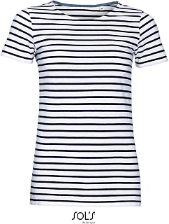 SOL'S Miles Women Dámské pruhované tričko 25.0139 white/navy