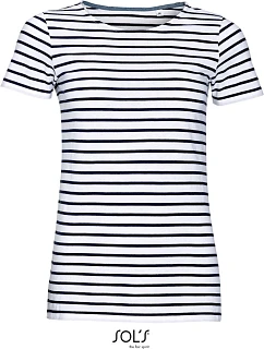 SOL'S Miles Women Dámské pruhované tričko 25.0139 white/navy