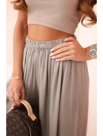 Široké dámské kalhoty s elastickým pasem fango