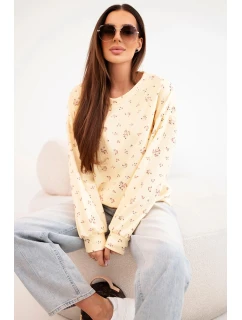 Dámská viskózová mikina s dlouhým rukávem v  žlutá model 21924545 - K-Fashion