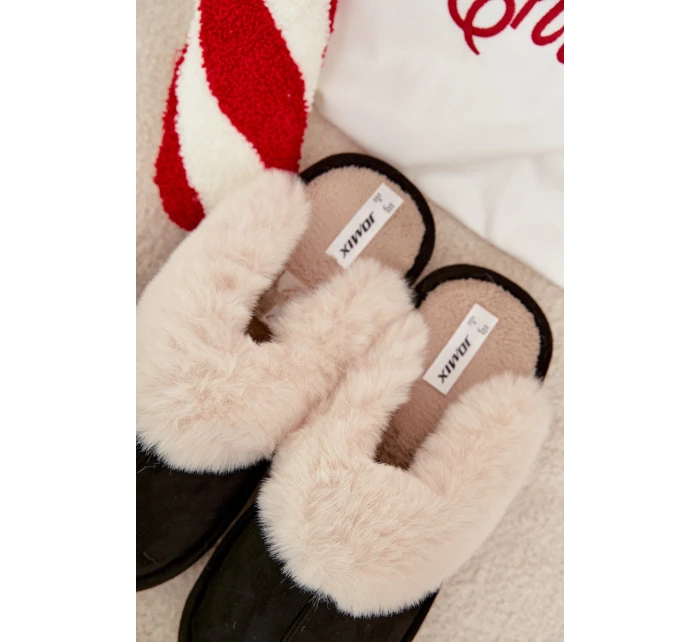 Dámské pantofle s kožíškem Černé model 21772644 - Boto Dámské pantofle s kožíškem Černé model 21772644 - Boto