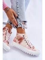 Dámské vysoké tenisky Big Star - béžová/růžová Dámské vysoké tenisky Big Star - béžová/růžová