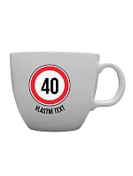 Personalizovaný MEGA XXL keramický hrnek 1 000 ml - narozeninová dopravní značka Personalizovaný MEGA XXL keramický hrnek 1 000 ml - narozeninová dopravní značka