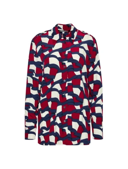 Tommy Hilfiger Viskózová košile W WW0WW31447 Tommy Hilfiger Viskózová košile W WW0WW31447