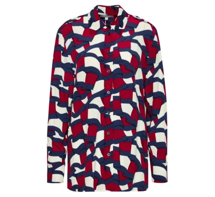 Tommy Hilfiger Viskózová košile W WW0WW31447 Tommy Hilfiger Viskózová košile W WW0WW31447