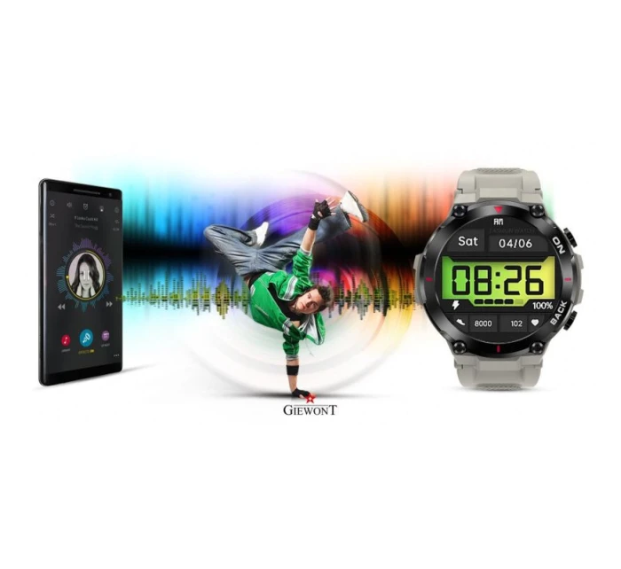 GIEWONT Pioneer GPS smartwatch GW460-3 - Světlý kámen