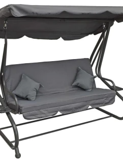 ZAHRADNÍ A BALKONOVÁ HOUPAČKA KASIA 3 OSOBY ŠEDÁ