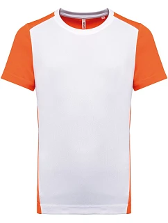 Kariban ProAct PA 4014 Pánské kontrastní sportovní tričko 20.4014 white/fluorescent orange
