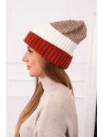 Fleecová čepice Bojana K265 červená+ecru+beige Fleecová čepice Bojana K265 červená+ecru+beige
