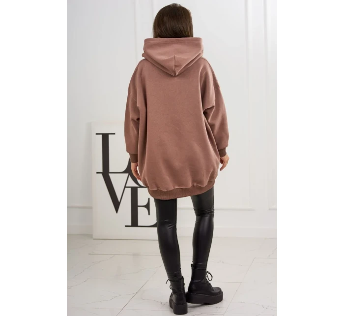 Zateplená mikina s model 19049180 motivem mocca - K-Fashion Zateplená mikina s model 19049180 motivem mocca - K-Fashion