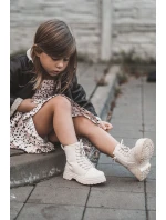 Dětské Kožené Kozačky Se Zipem Béžove model 21597399 - Boto