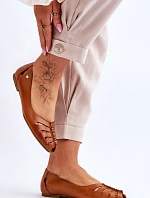 Zazoo 10009 Pohodlné Dámské Kožené Baletky Hnědé