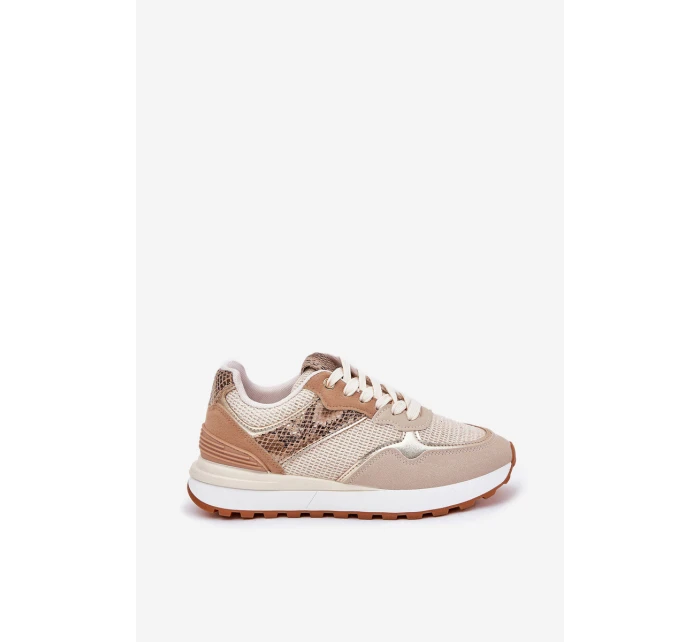 Dámské Sportovní Boty Na Platformě Zvířecí Vzor Béžové Davinara Dámské Sportovní Boty Na Platformě Zvířecí Vzor Béžové Davinara