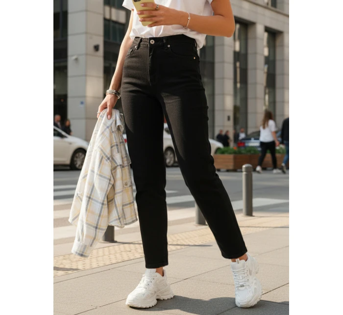 Dámské džíny mom fit s vysokým pasem černé model 21996081 - Dstreet