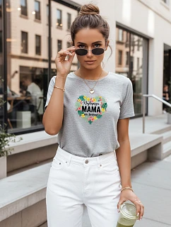 Dámské tričko s potiskem ke Dni matek světle šedé FashionStreet NX5029RY