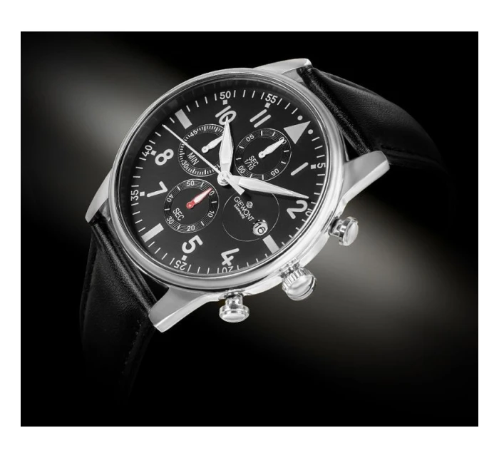 Pánské hodinky Giewont Chronograph Sapphire Black Silver GW5630-A2 Pánské hodinky Giewont Chronograph Sapphire Black Silver GW5630-A2