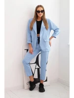 Dámská souprava Punto elegantní sako a kalhoty modrý