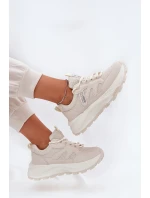 Sportovní boty sneakers dámské na silné podrážce béžové Prononice Sportovní boty sneakers dámské na silné podrážce béžové Prononice