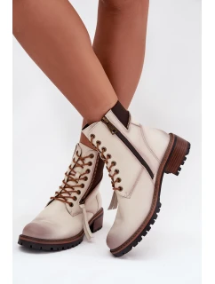 Dámské zimní kotníkové boty na klínu Vinceza 58559 béžové