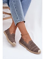 Dámské Otevřené Espadrilky Textilní Khaki Candessa