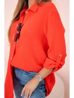 Dámská mušelínová košile 208 Červená - K-Fashion