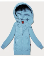 Světle modrá dámská mikina z různých materiálů s kapucí model 21787456 - LHD