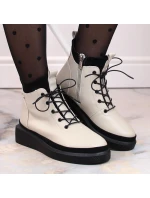 zateplené kožené boty na platformě W model 21307447 beige - FILIPPO zateplené kožené boty na platformě W model 21307447 beige - FILIPPO