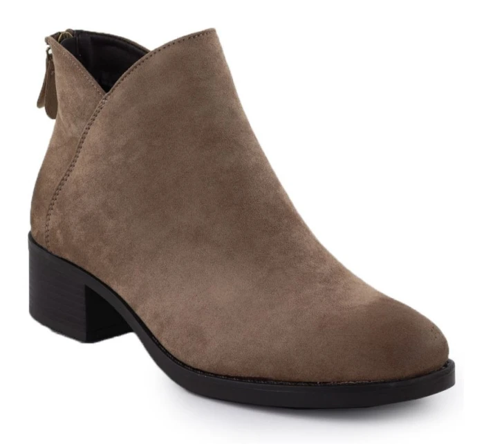 Dámské boty na bloku zateplené béžové Potocki 12472 Dámské boty na bloku zateplené béžové Potocki 12472