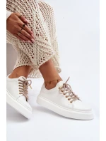 Kožené dámské sportovní boty CheBello 4362 bílé