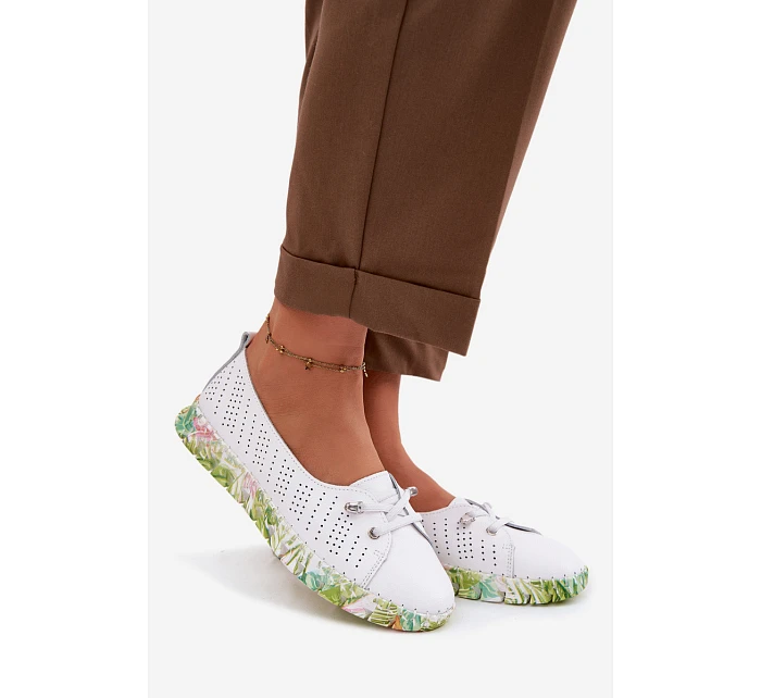 Kožené dámské polobotky S.Barski GR61-5970 Bílé