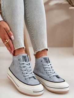 Zateplené Dámské Tenisky Na Platformě Eko Kůže Big Star Modré