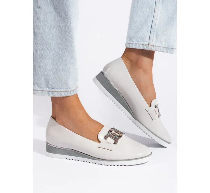 Praktické  polobotky dámské bílé platforma