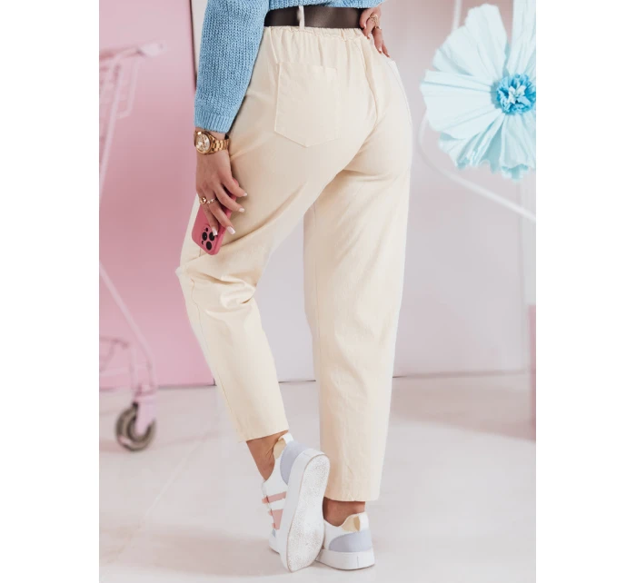 Dámské volnočasové kalhoty s páskem SOFELIA světle žluté FashionStreet UY2507