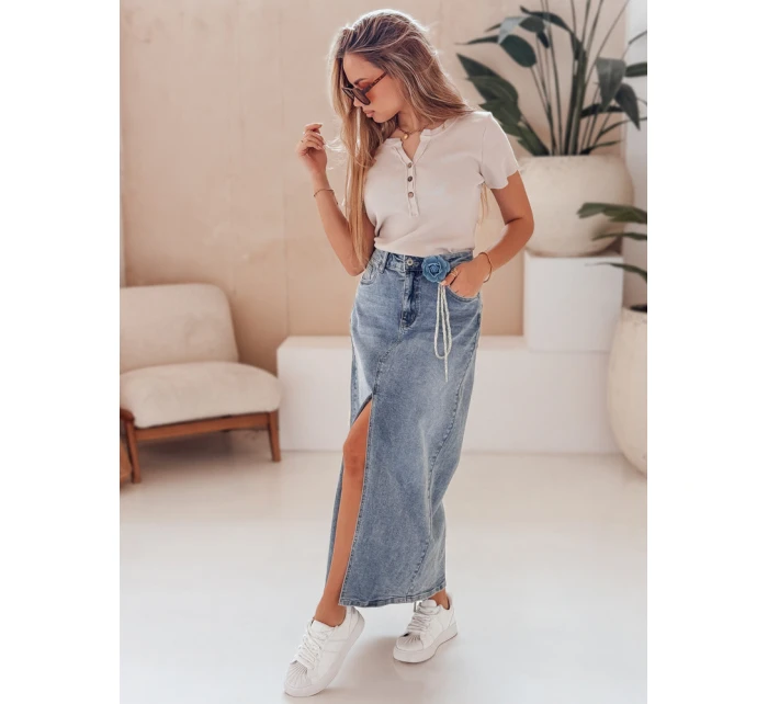 LOVE modrá maxi sukně s květinami Dstreet model 21989131 - FashionStreet