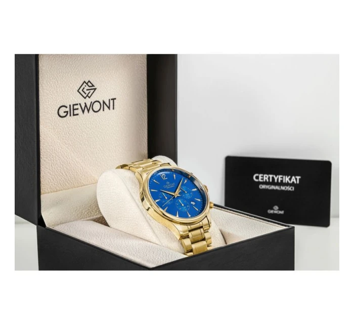 Pánské hodinky Giewont Chronograph Sapphire Gold Blue GW6310-B5