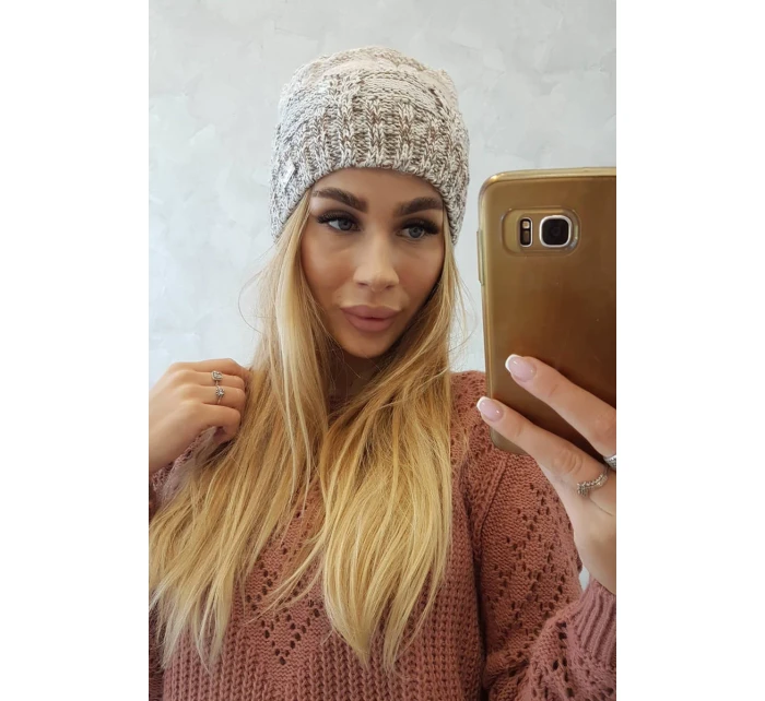 Fleecová čepice Dolores K303 hnědá+světle béžová+tmavě béžová Fleecová čepice Dolores K303 hnědá+světle béžová+tmavě béžová