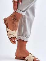 Dámské materiálové sandály Bežová Aversa