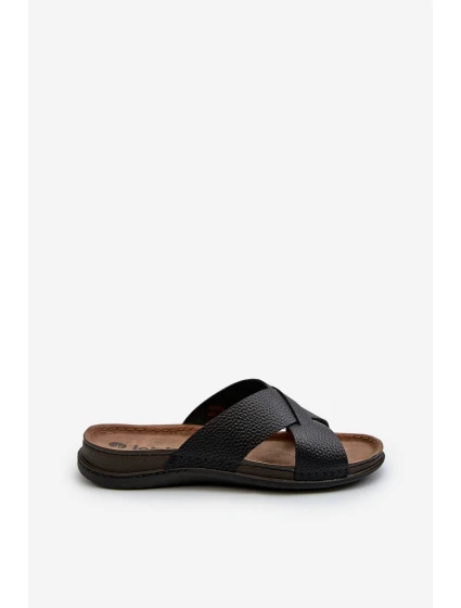 Lehké pohodlné pánské sandály s přezkami model 21665707 černé - Inblu
