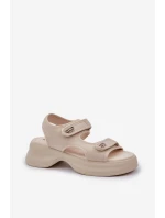 Textilní Lehká Sandály Na Platformě Světle Béžové model 21684732 - Boto Textilní Lehká Sandály Na Platformě Světle Béžové model 21684732 - Boto