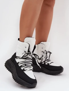 Dámské Sněhule Na Zip Big Star SS274060 Bílá-Černá