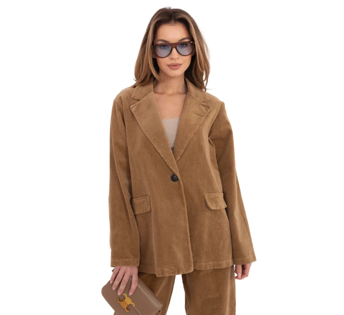 Marynarka IT MA model 22016587 camelowy - FPrice Marynarka IT MA model 22016587 camelowy - FPrice