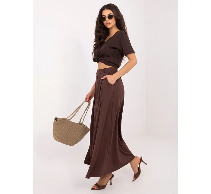 Spódnica RV SD model 22048625 ciemny brązowy - FPrice