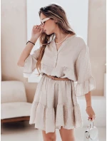 Letní mušelínové šaty LYVONNE light beige FashionStreet EY2615