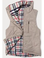 Oboustranná béžová dámská vesta model 18471338 - Miss TiTi