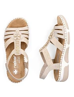Dámské sandály na podpatku Romans beige Rieker 66201-62
