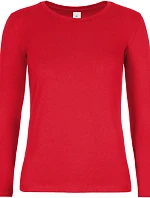 B&C #E190 LSL /women Dámské tričko z těžké bavlny s dl. rukávem 01.008T red