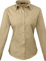 Premier PR 300 Popelínová halenka s dlouhým rukávem 39.0300 khaki