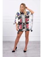 Netopýří šaty s vázáním v pase ecru