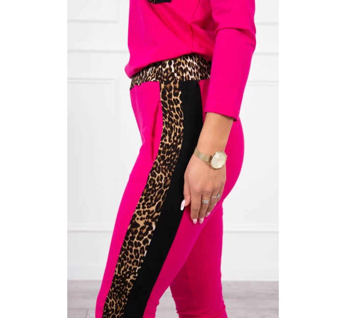 Fuchsiová sada s leopardím potiskem